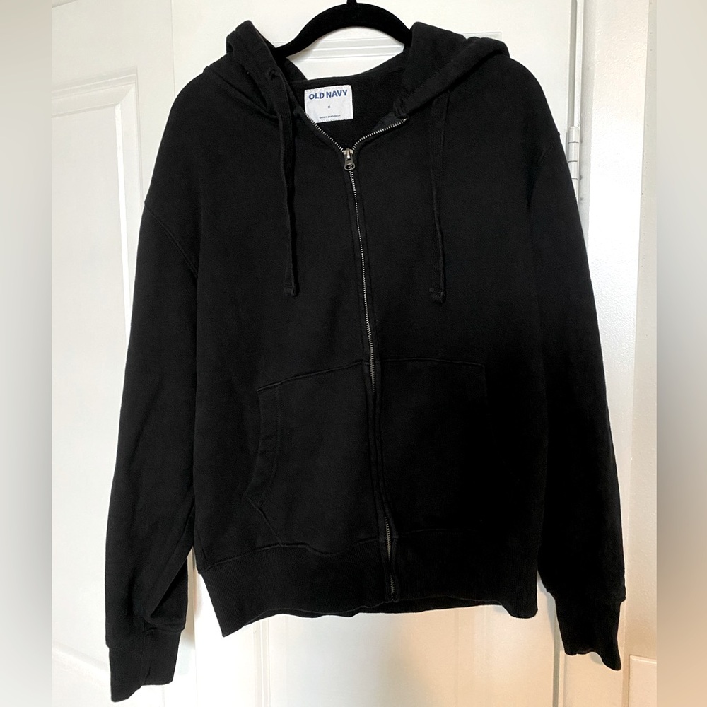 Black Zip-Up Hoodie, Old Navy, Size S